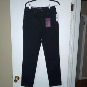Gloria Vanderbilt Amanda Slim Leg Jeans Black Size 6 Average Embroidered Pockets